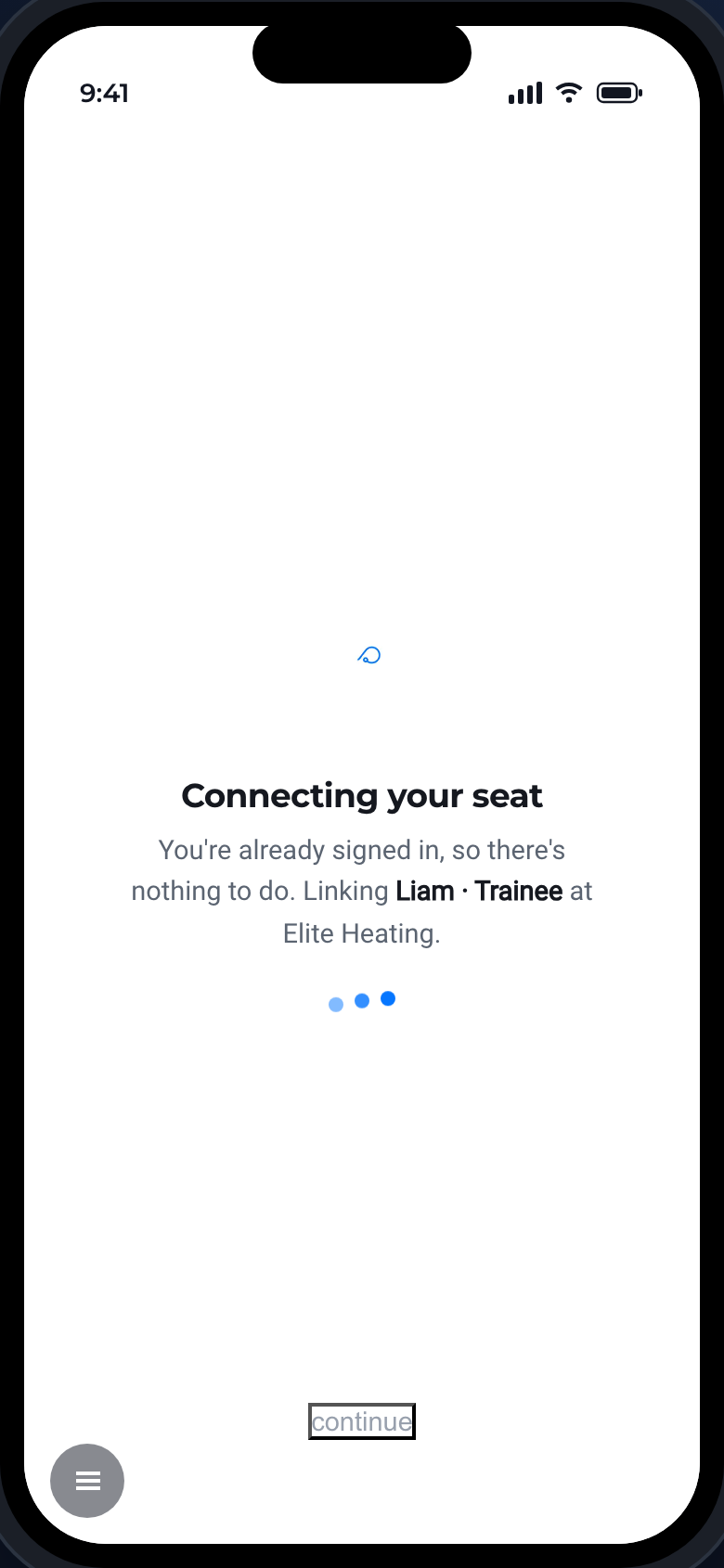 Pairing the mobile app to your seat