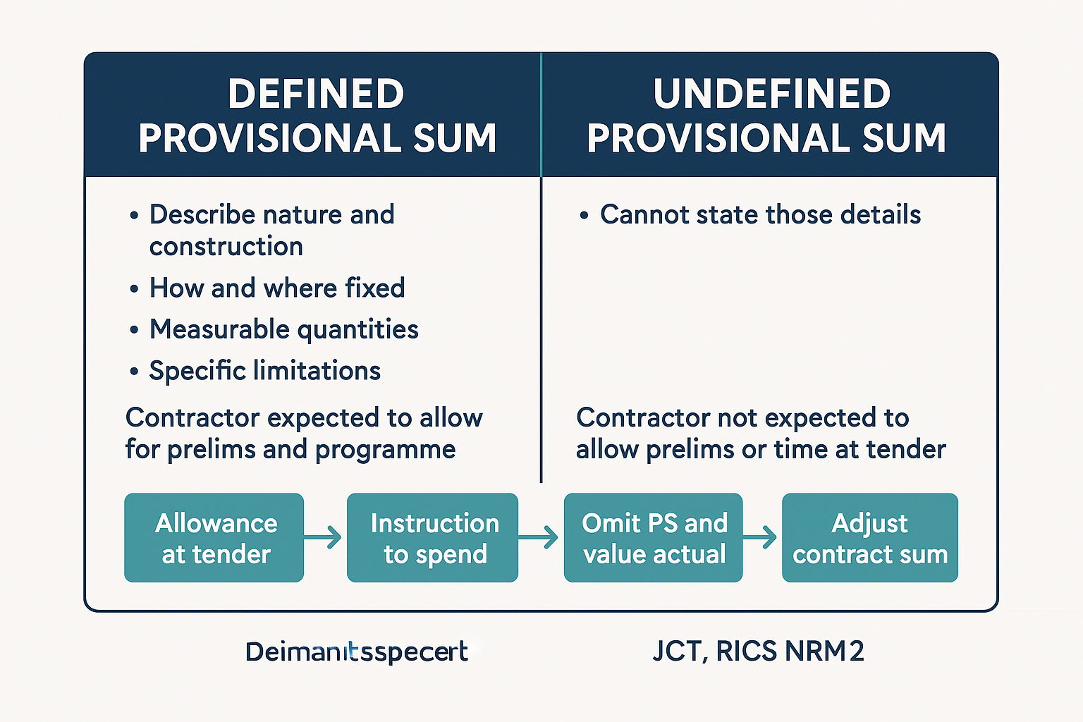 Provisional sums explained: defined vs undefined, JCT wording, examples and how to avoid disputes