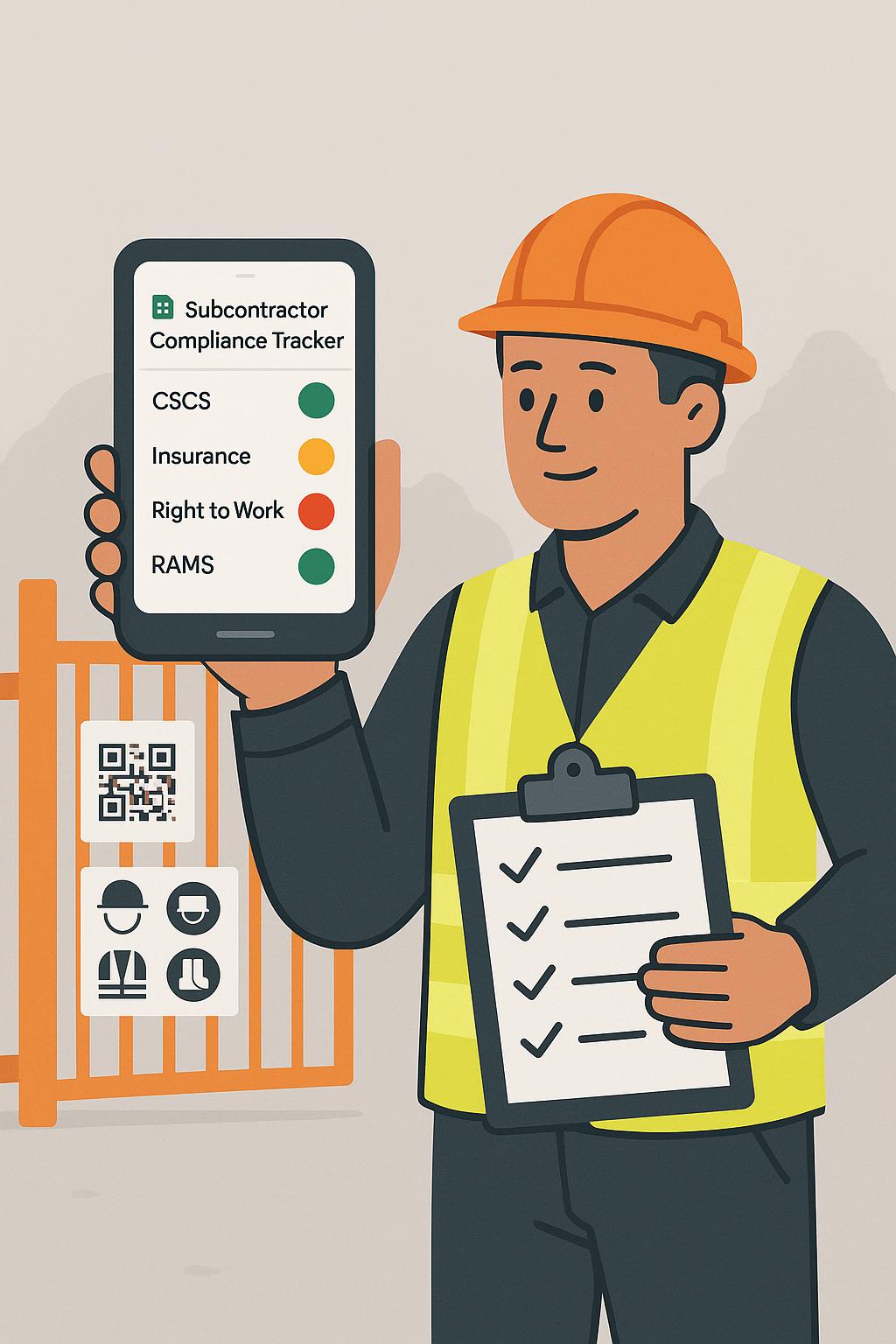 Subcontractor compliance tracker: free Google Sheets template with QR capture and expiry alerts