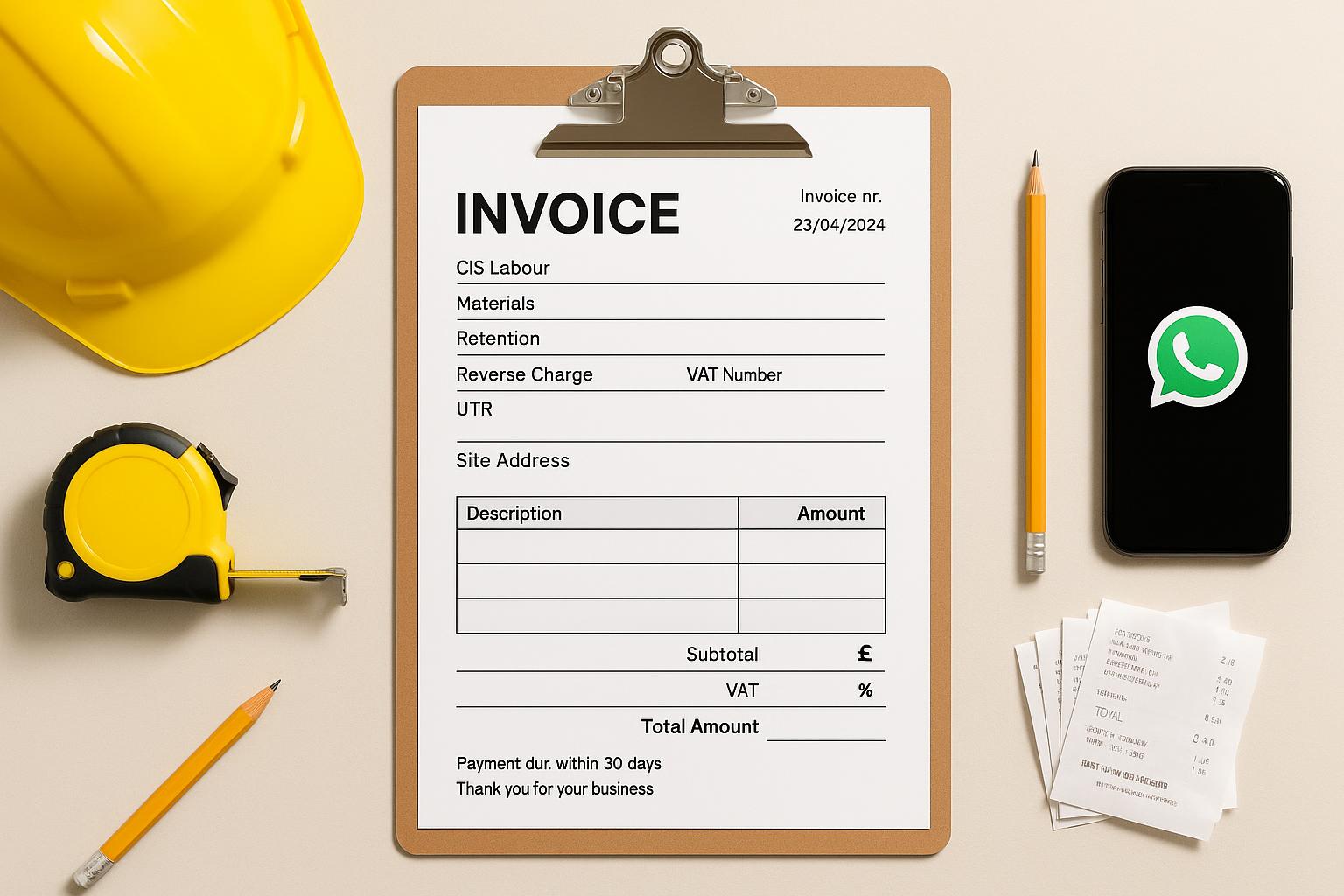 Free UK construction invoice templates: CIS, retention and reverse charge ready