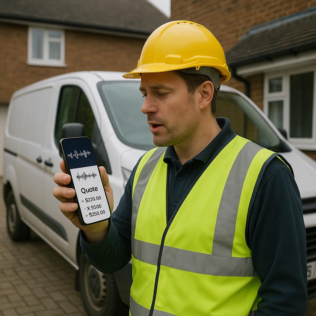 Voice notes to quotes: the fastest way for trades to get quotes out from your phone